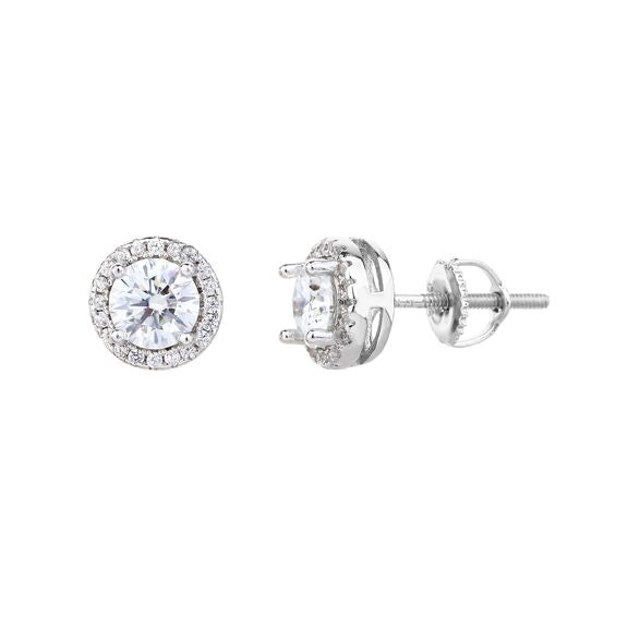 עגיל סוליטר מוסונייט 3 קראט