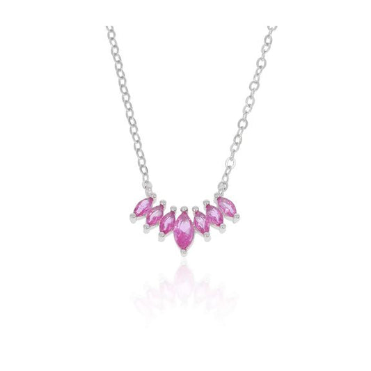 שרשרת כסף אבני מרקיזה ורודות